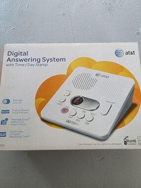 AT&T White Digital Answering System with Time/Day Stamp